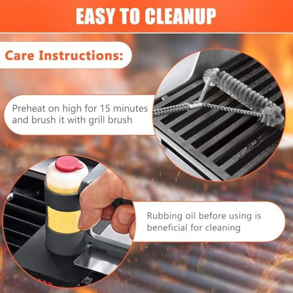GFTIME Cast Iron Grill Grates for Weber Spirit 300 Series, 44.5 x 30.3cm