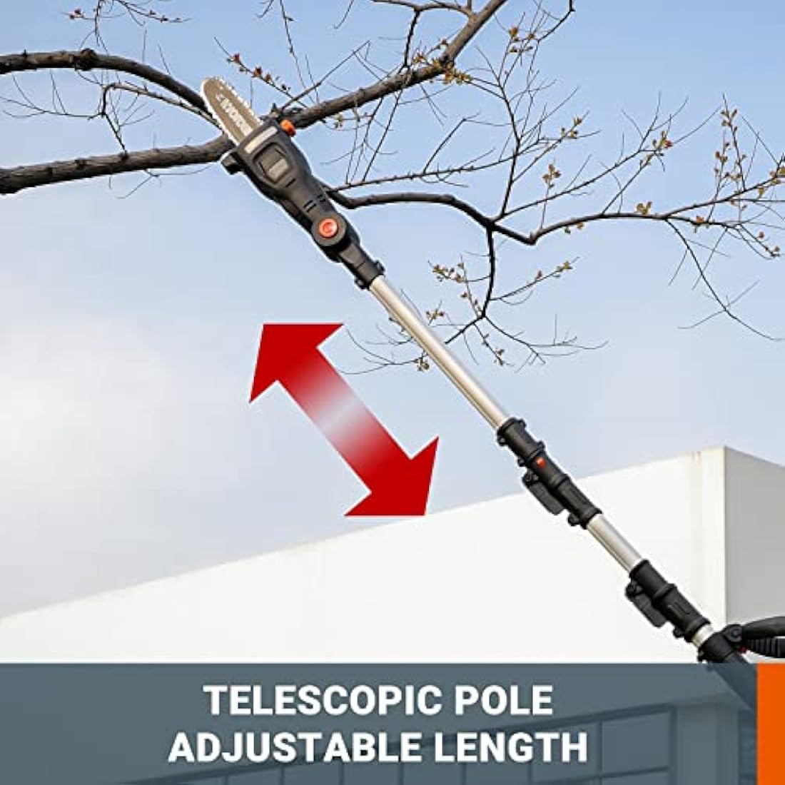 WORX WG349E.9 Cordless Pole Pruner – 20V Telescopic Tree Saw (Tool Only)