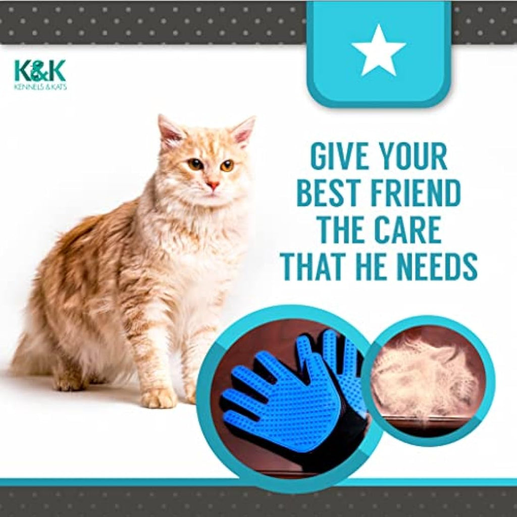 Kennels & Kats Pet Grooming Glove – 260 Silicone Tips De-shedding Mitt