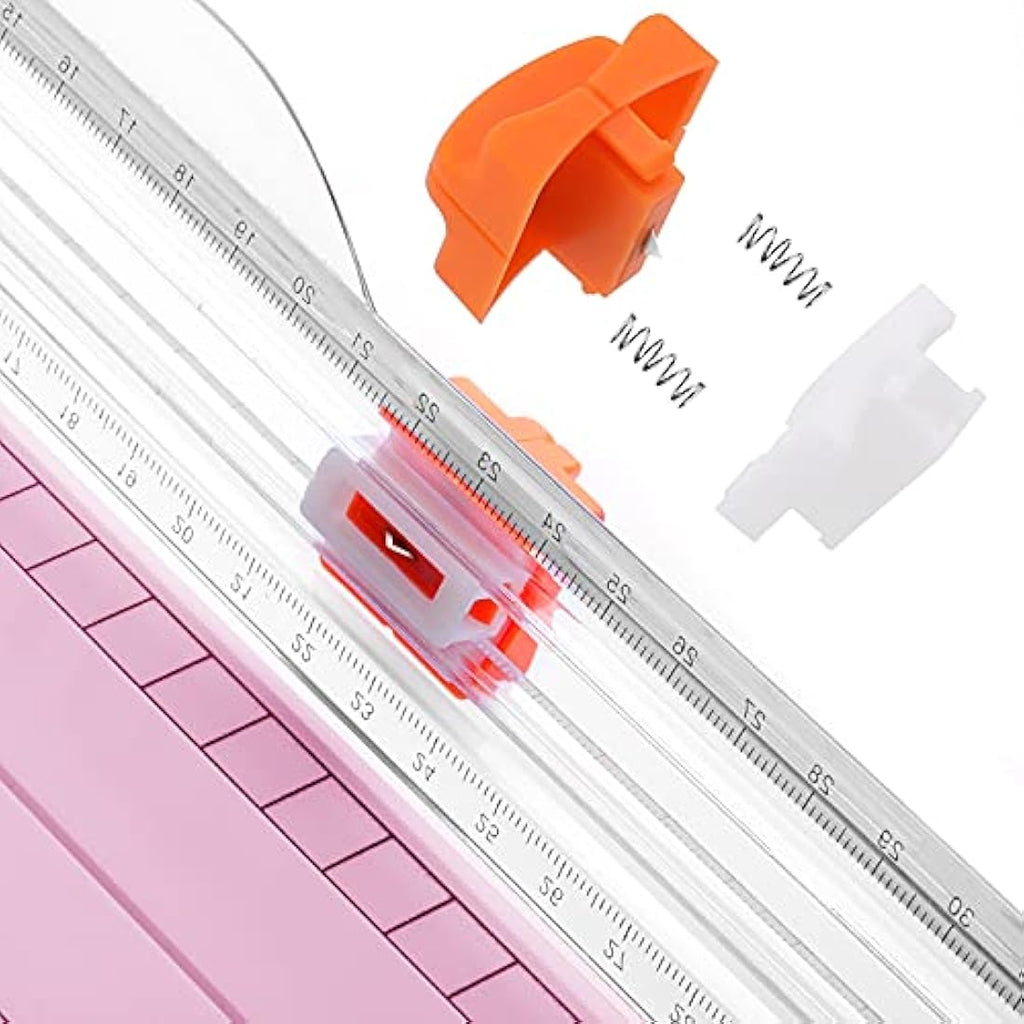 Firbon 12 Inch Titanium Paper Cutter – Pink A4 Trimmer for Scrapbooking