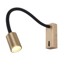 DAWALLIGHT Antique Brass LED Wall Reading Light | 5W Gooseneck Bedside Lamp