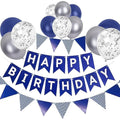 Navy Blue Happy Birthday Banner and Balloon Decoration Kit