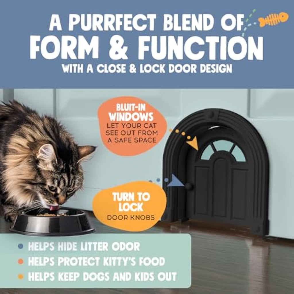 Jolof Store Meow Manor No-Flap Indoor Cat Door for Interior Doors
