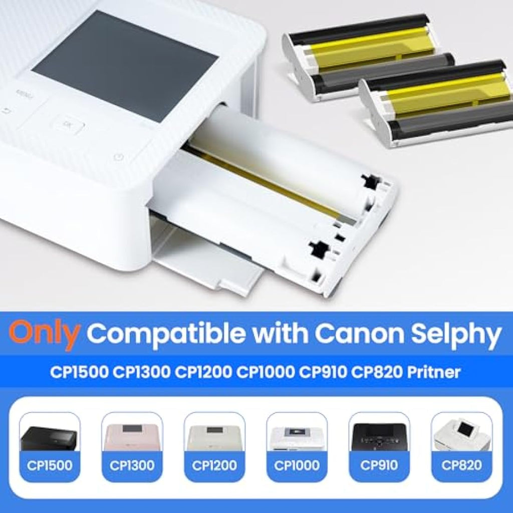 Jolof Store RP-108 Ink and Paper Set for Canon Selphy CP1500 CP1300 | 108 Sheets