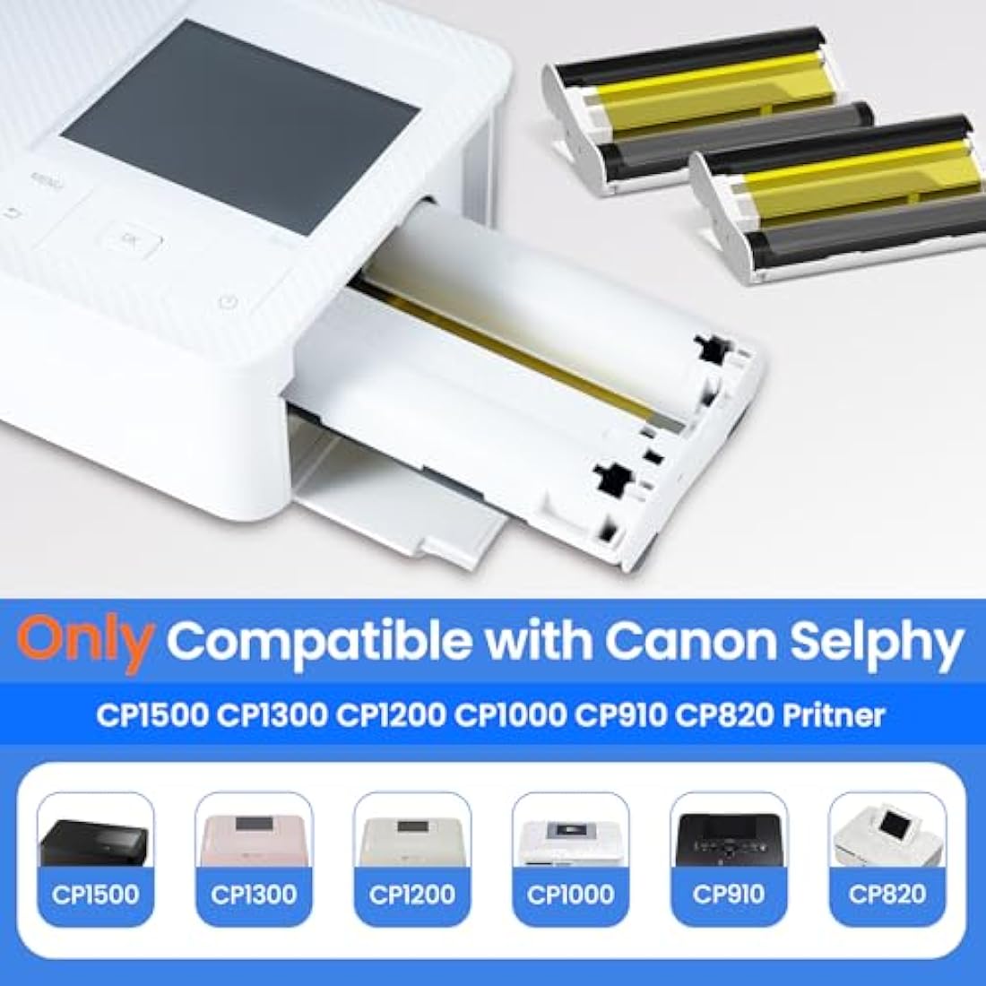 Jolof Store RP-108 Ink and Paper Set for Canon Selphy CP1500 CP1300 | 108 Sheets