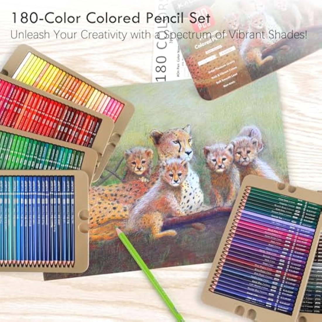 Kalour 180 Colored Pencil Set | Professional Soft Core Art Pencils
