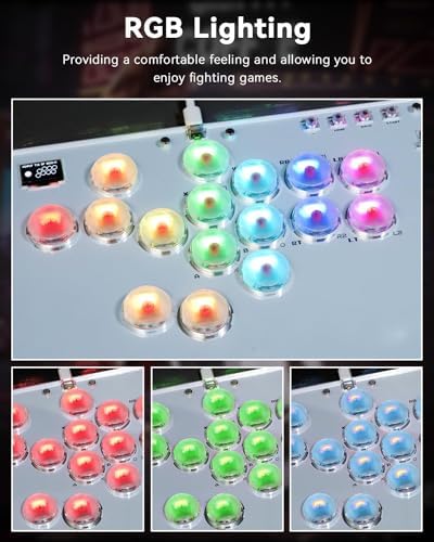Haute42 T16 Arcade Stick – 16-Key Leverless Controller with RGB & Hot-Swap