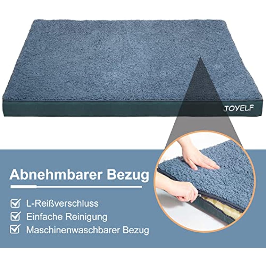 JOYELF Orthopedic Dog Bed – Waterproof Egg Crate Foam Mat with Washable Cover
