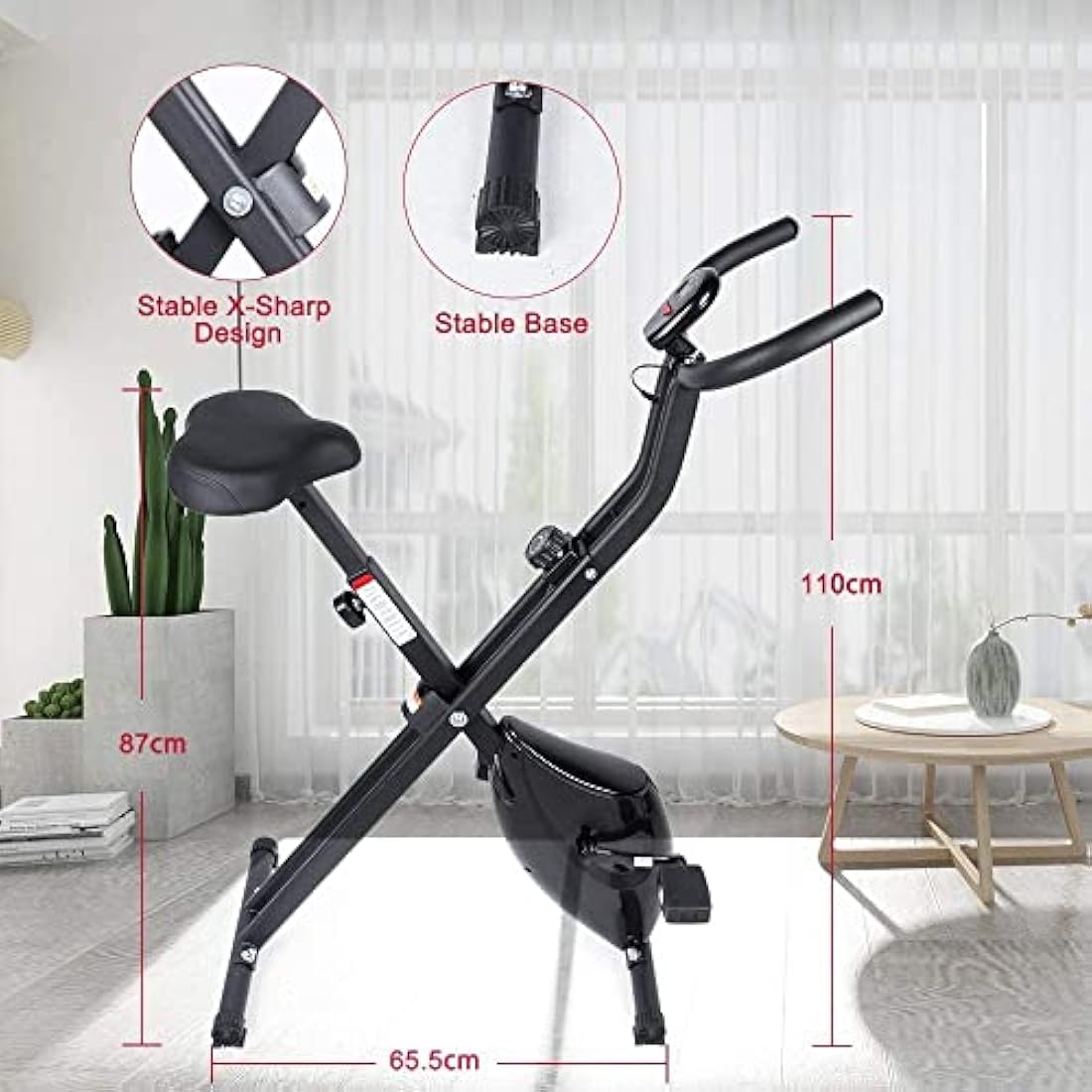 Jolof Store Mini Exercise Bike | Folding Magnetic Pedal Exerciser