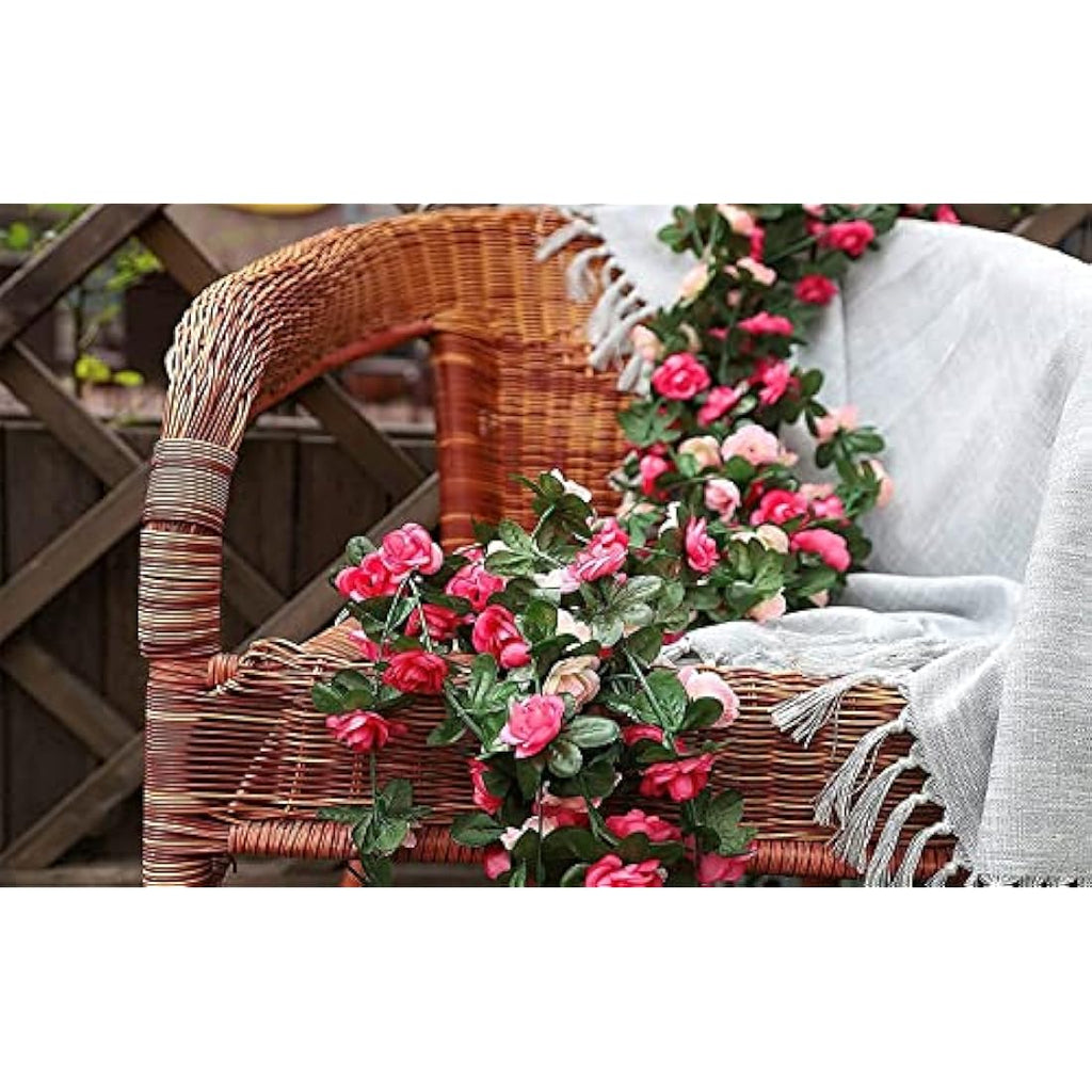 2-Pack Artificial Rose Flower Garland | 8.2ft Silk Floral Vine