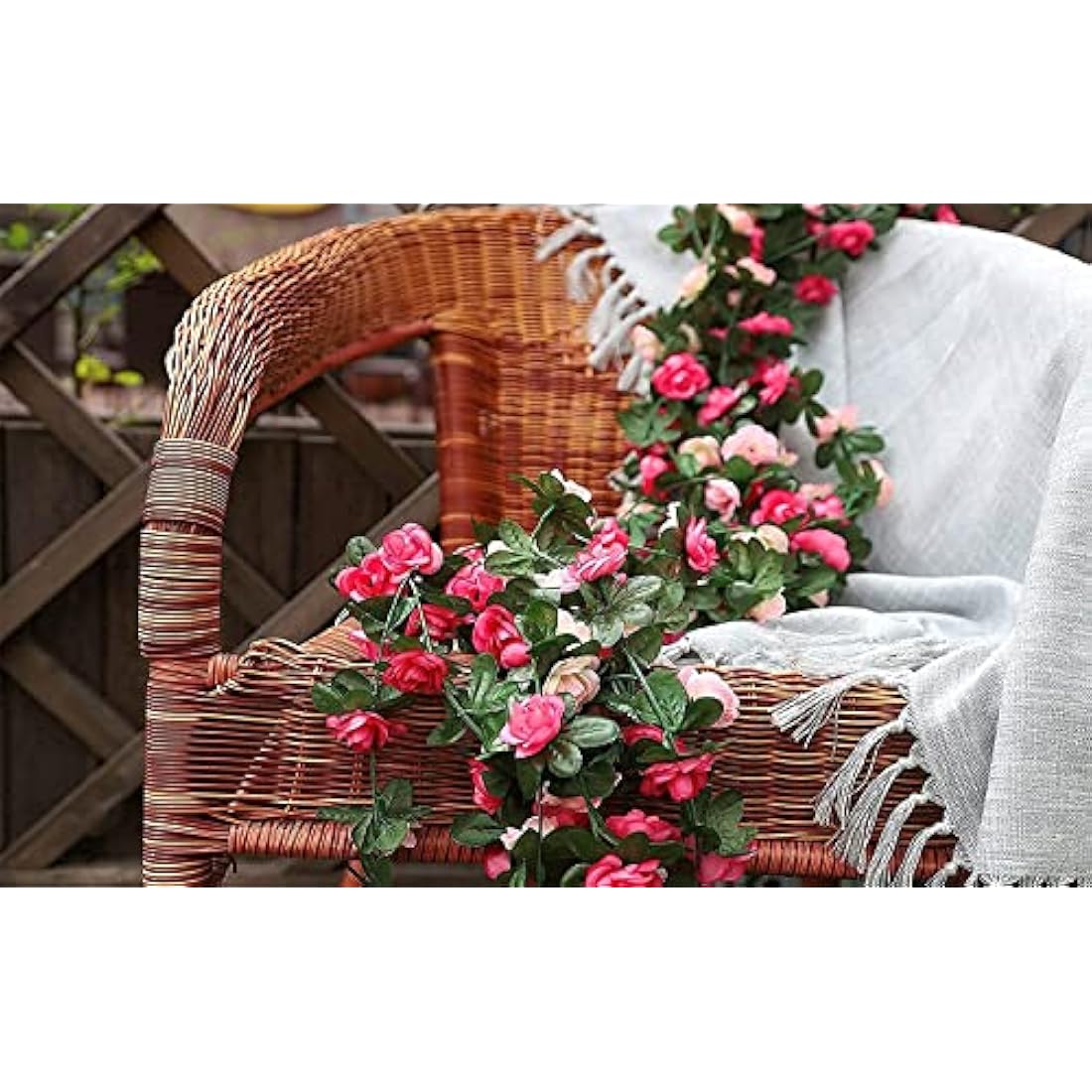 2-Pack Artificial Rose Flower Garland | 8.2ft Silk Floral Vine