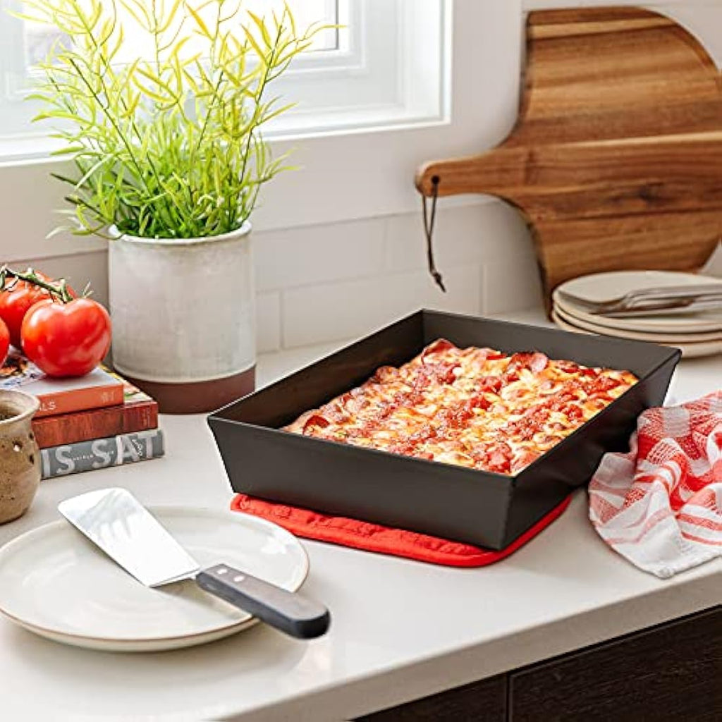 Chef Pomodoro Detroit Style Pizza Pan - 14x10 Hard Anodized Aluminum