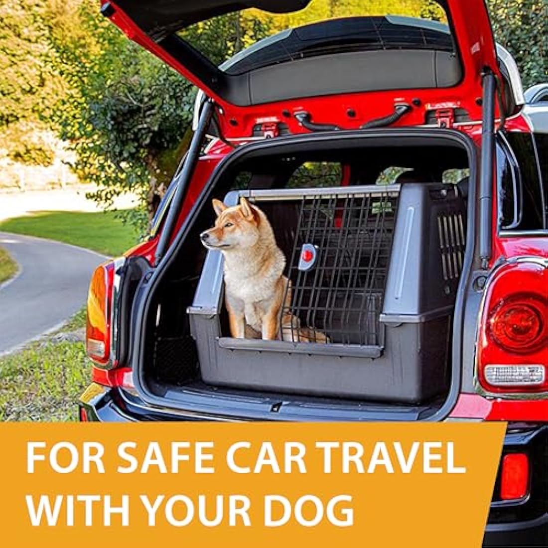 Ferplast Atlas Car Scenic 80 Dog Carrier - Ventilated Car Crate - 82cm