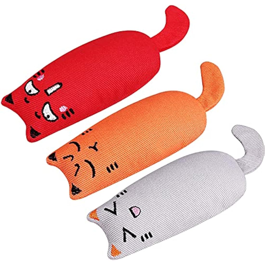 Jolof Store Catnip Toys for Indoor Cats – 3-Pack Plush Teething Toys