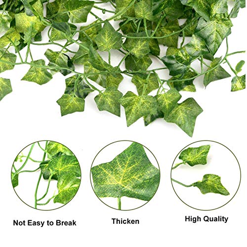 DazSpirit 60Pcs Artificial Ivy Leaf Garland | 126m Silk Hanging Vines