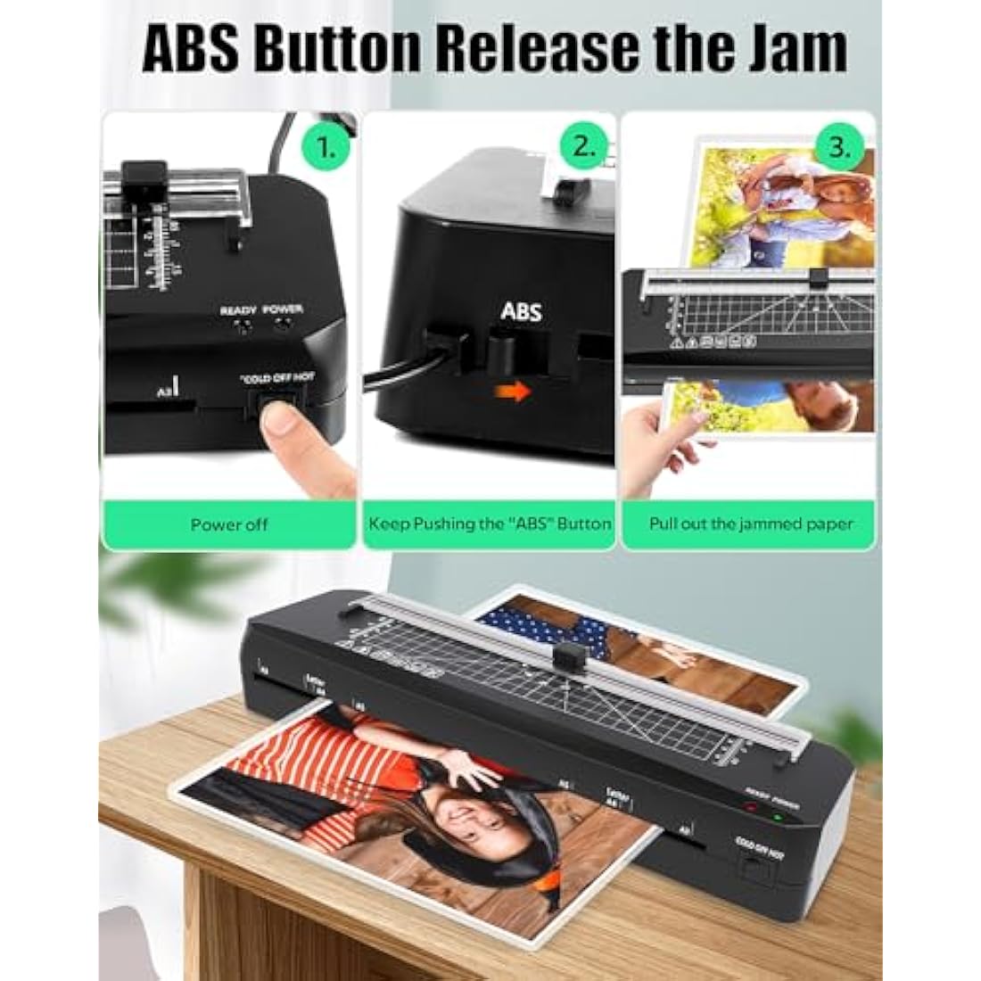Jolof Store A3 Laminating Machine | 70s Quick Warm-up with Built-in Trimmer