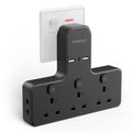 Jolof Store 3-Way Multi Plug Adapter with 3 USB Ports & Switches