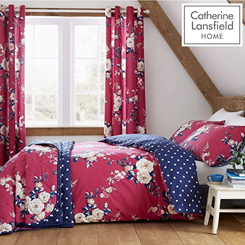Catherine Lansfield Canterbury Plum Eyelet Blackout Curtains - 66x72