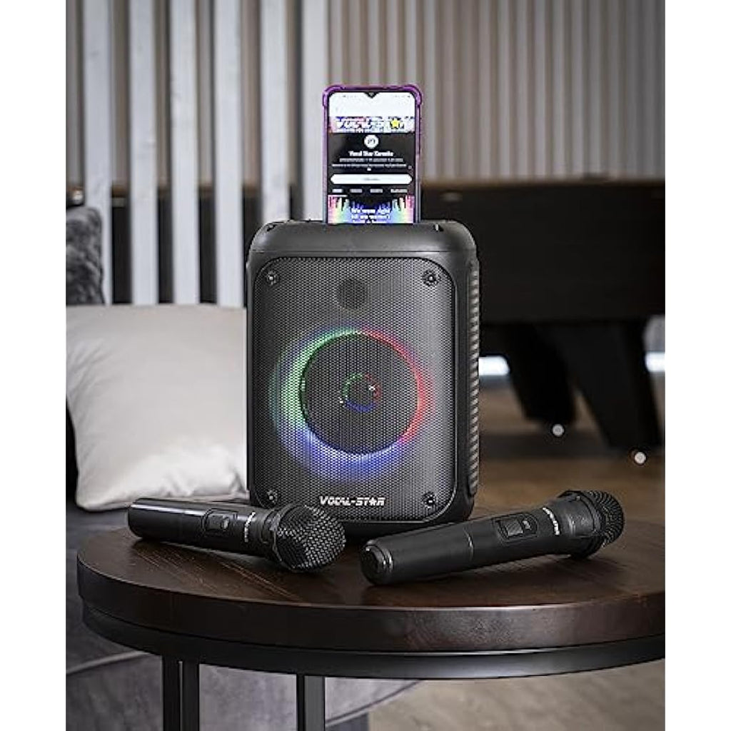 Vocal-Star VS-275 Karaoke Machine - 80W Portable Speaker & 2 Wireless Mics