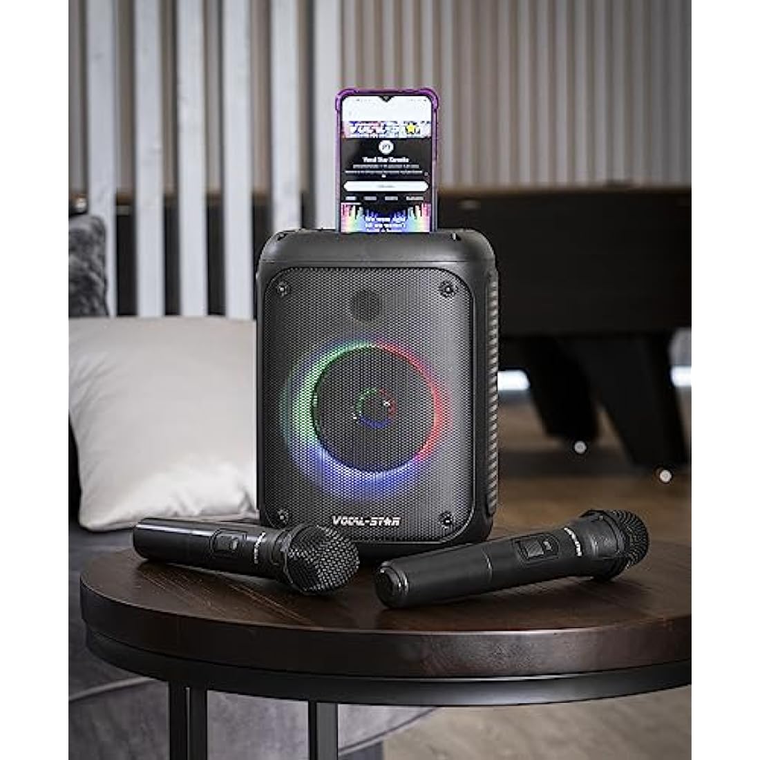 Vocal-Star VS-275 Karaoke Machine - 80W Portable Speaker & 2 Wireless Mics