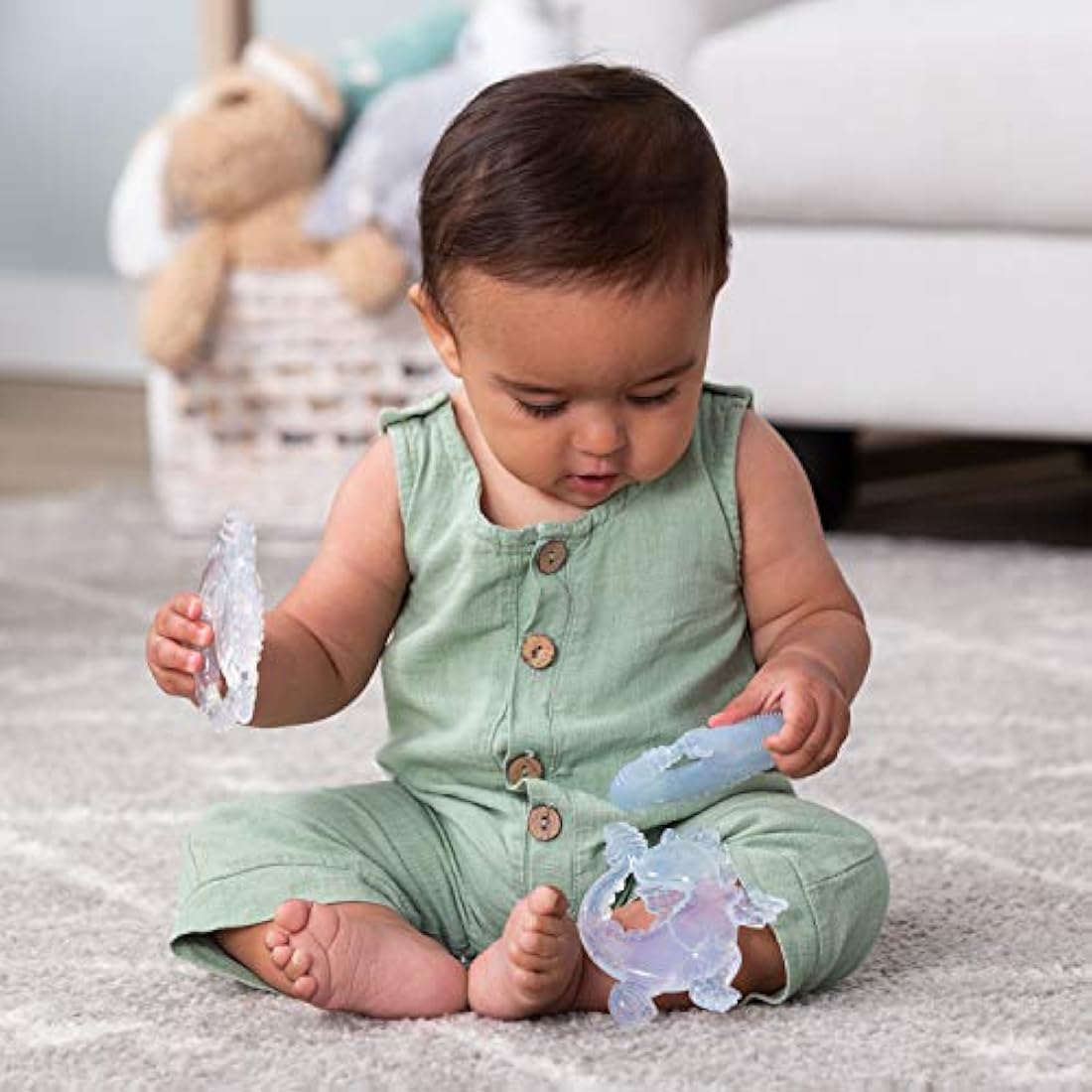 Infantino 3-Stage Crystal Clear Teether Set – BPA-Free Sensory Toy