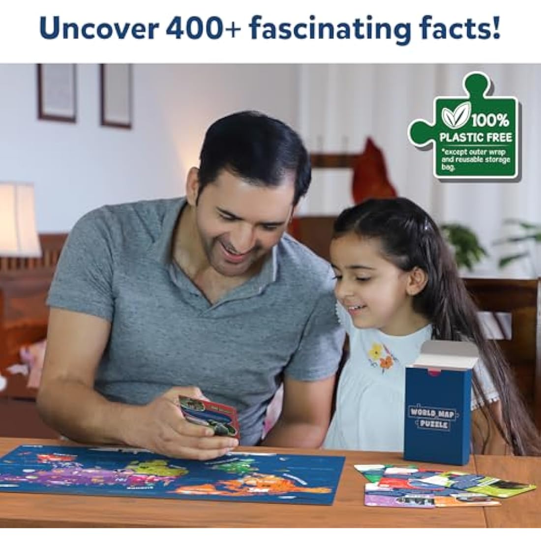 Skillmatics World Map Jigsaw Puzzle | 96 Piece Educational Toy for Kids