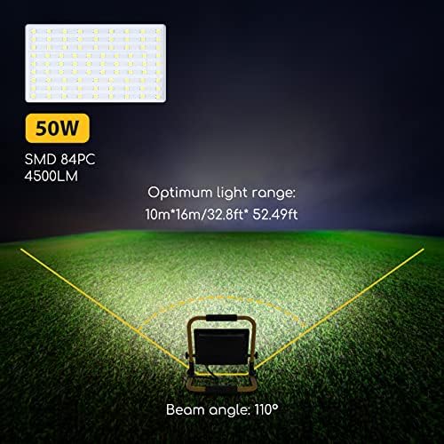 Aigostar 50W LED Work Light | 4500LM IP65 Waterproof Portable Floodlight
