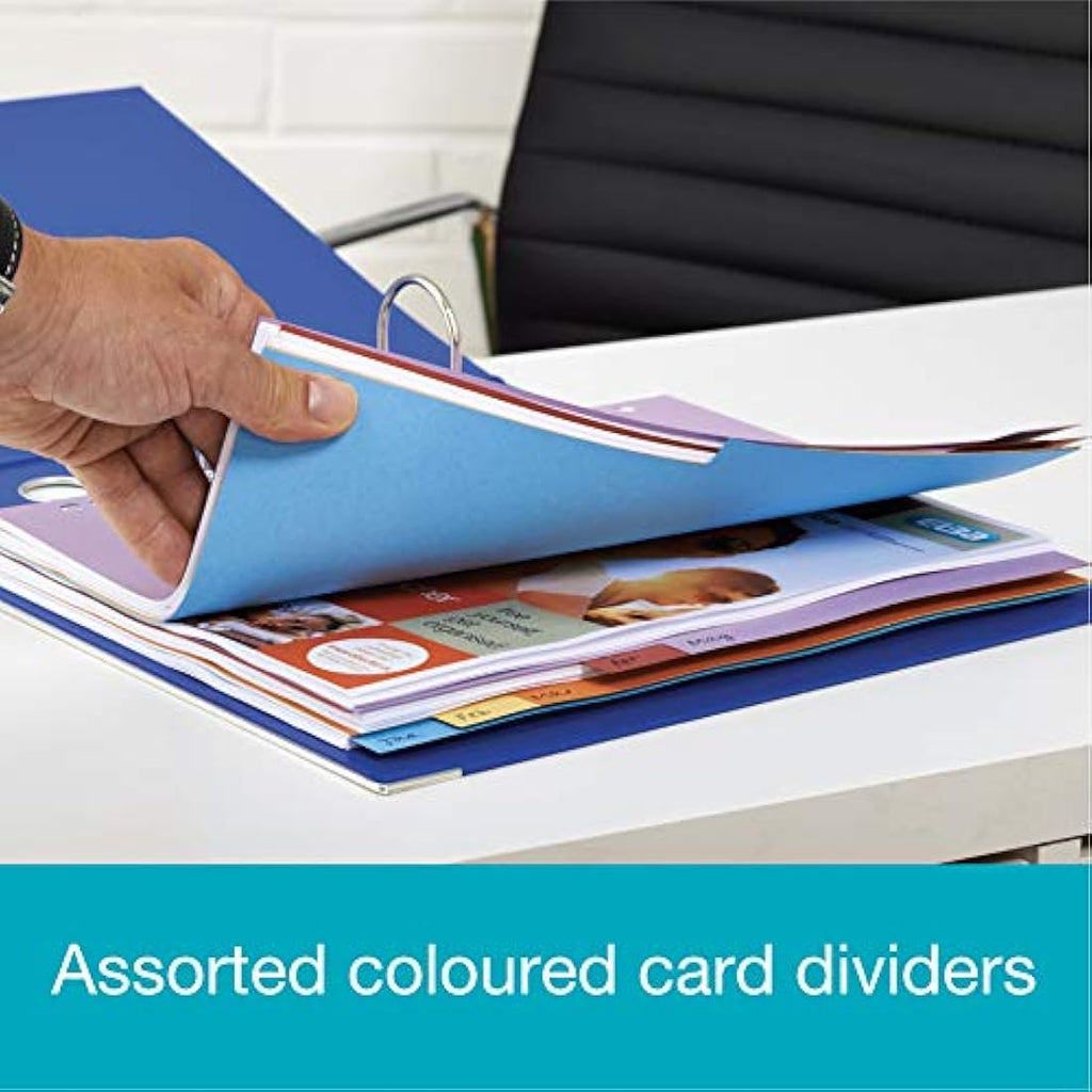 Elba A4+ Extra Wide Card Dividers | 10 Part Recycled Assorted - 10 Sets