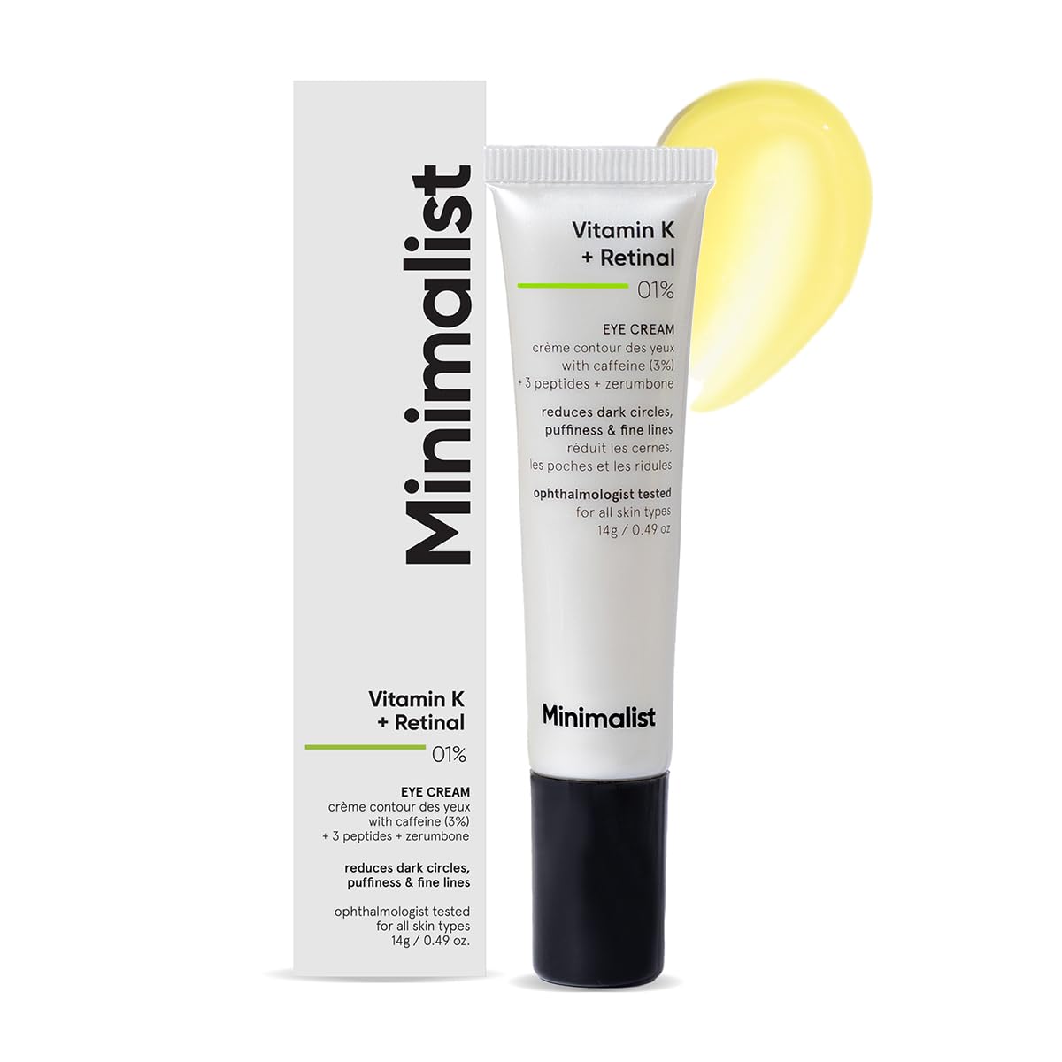 Minimalist Vitamin K + Retinal 0.1% Under Eye Cream for Dark Circles
