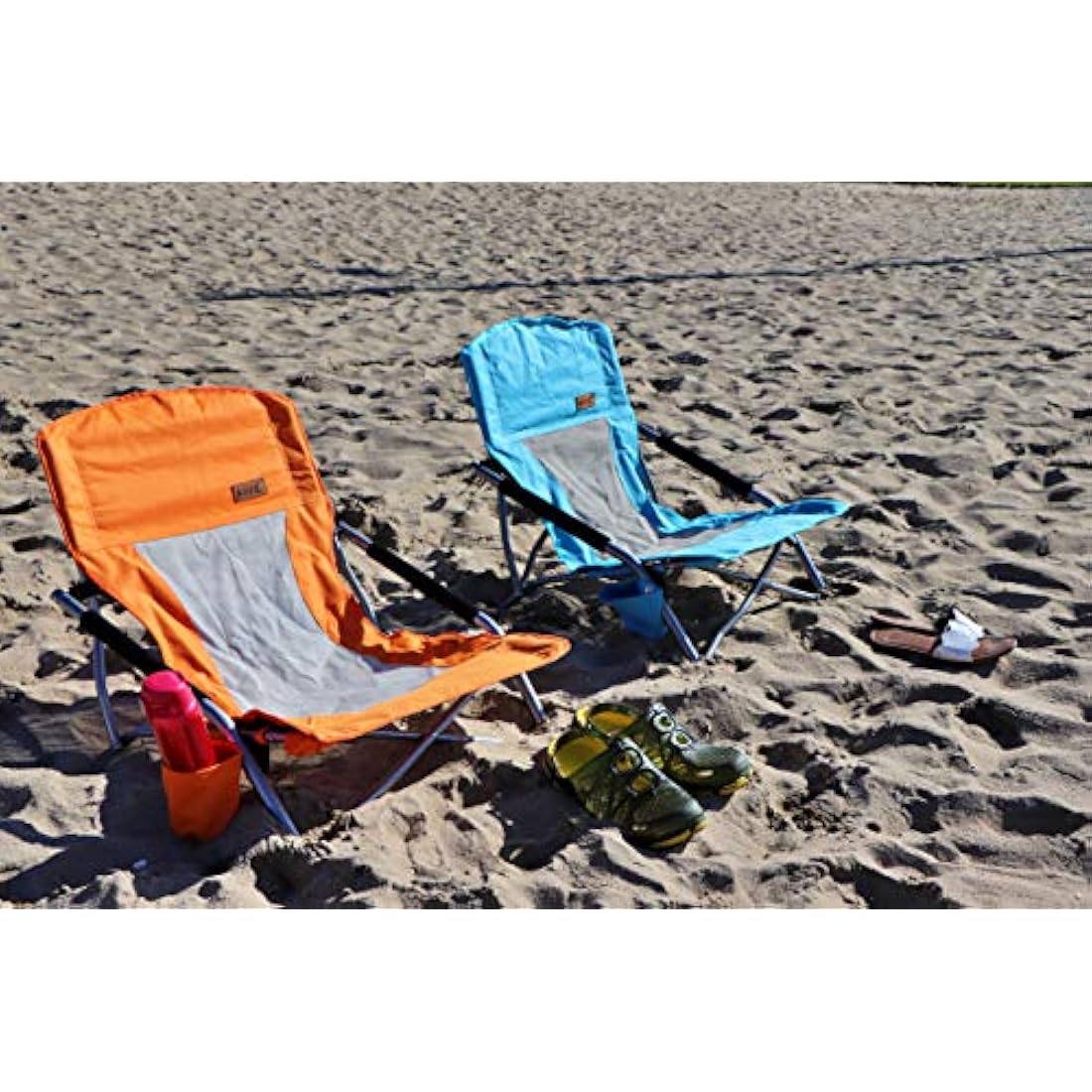 Nice C Low Beach Camping Folding Chair – Heavy Duty Set of 2 Orange