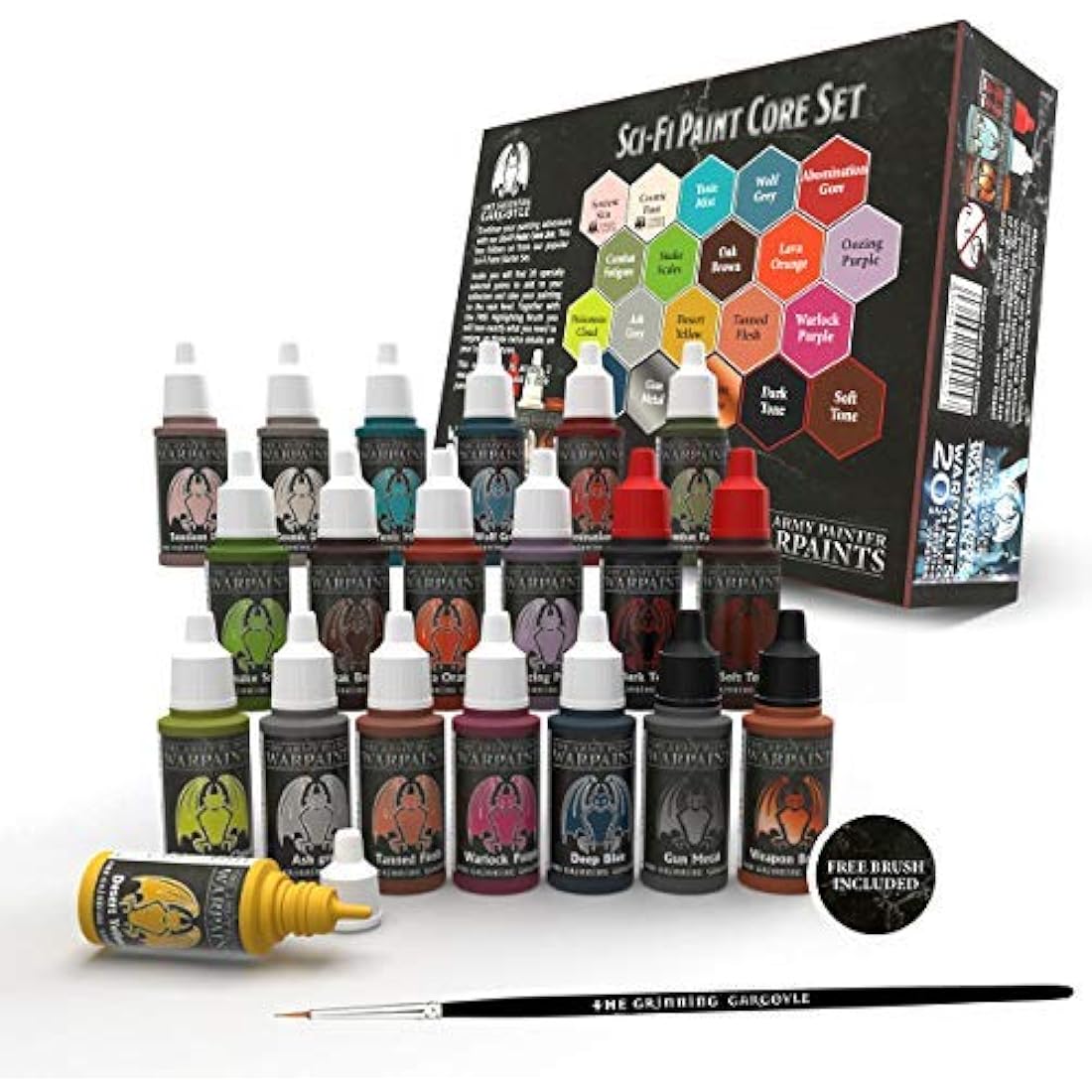 Grinning Gargoyle Sci-Fi Acrylic Paint Set - 20 Colors for Miniatures