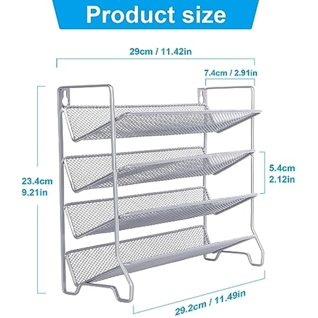 Jolof Store 4-Tier Metal Spice Rack with 24 Plastic Jars and Labels