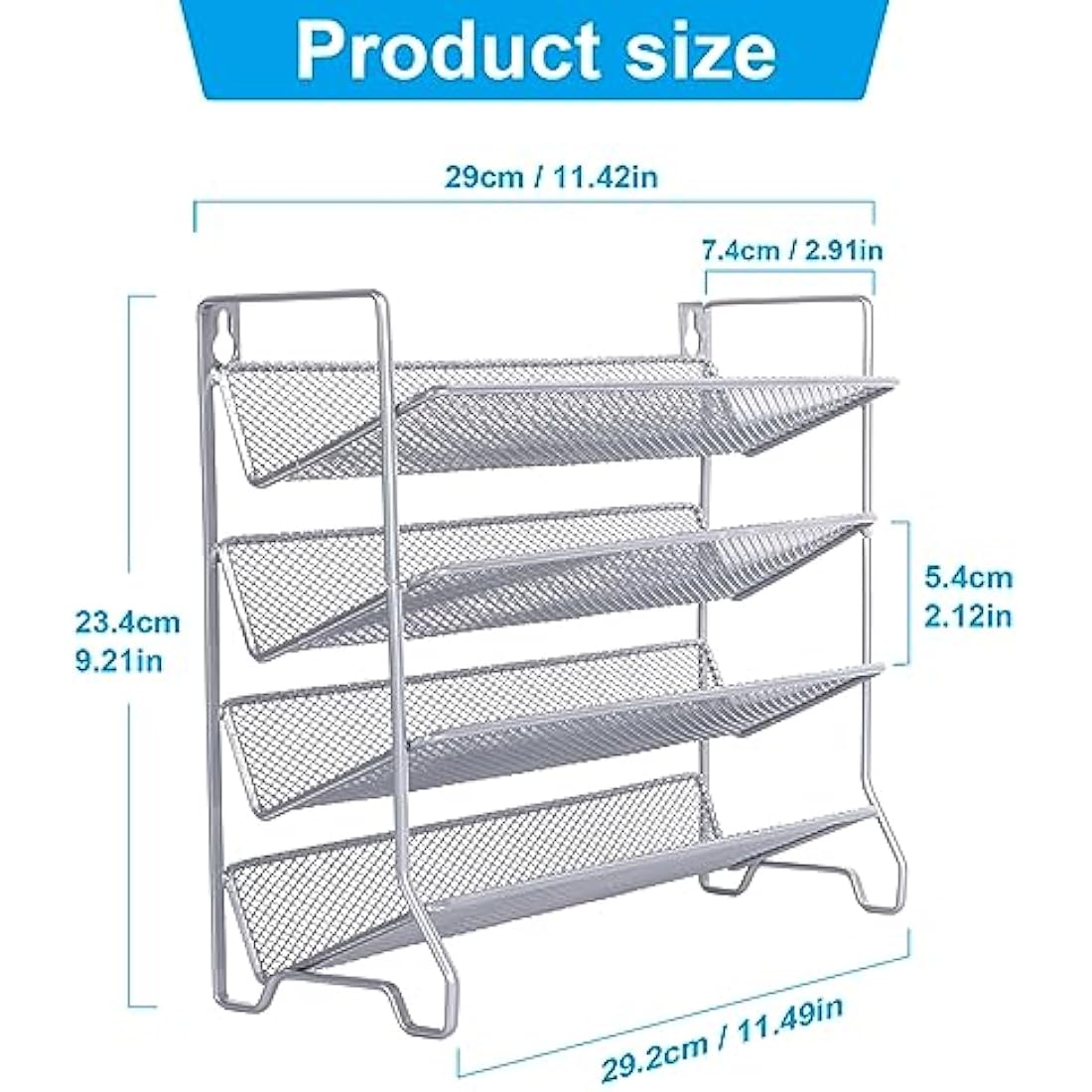 Jolof Store 4-Tier Metal Spice Rack with 24 Plastic Jars and Labels