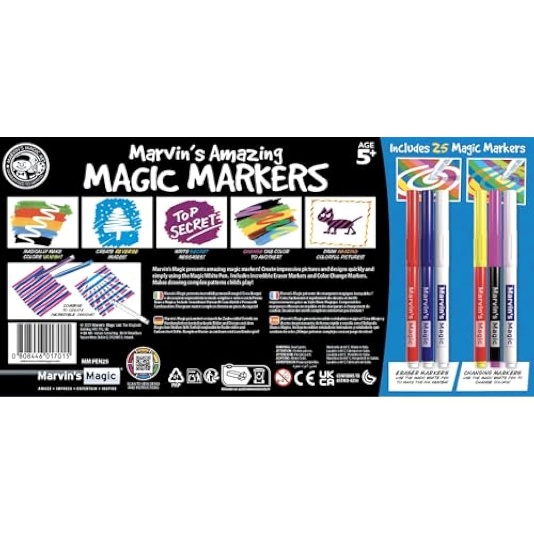 Marvin's Magic Art Bundle – Sketchbook, Colouring Book & 25 Magic Pens