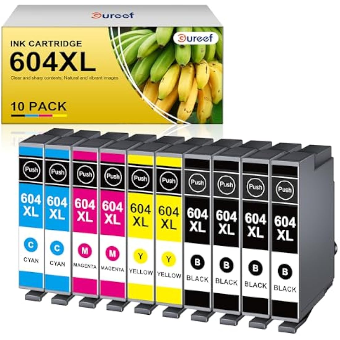 Gureef 604XL Ink Cartridges for Epson XP-2200 XP-3200 WF-2935 | 10 Pack