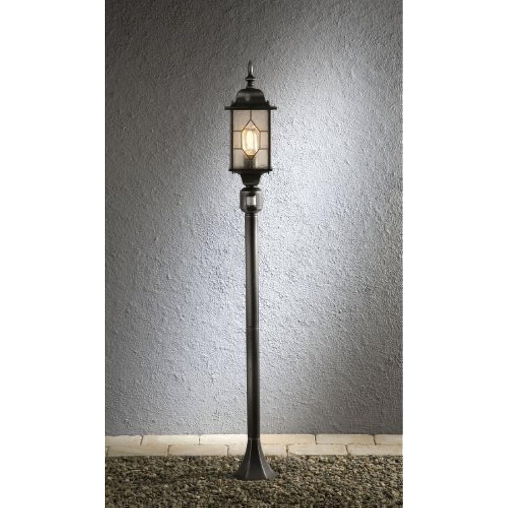 Konstsmide Milano Outdoor Wall Light with PIR Motion Sensor – Black/Silver