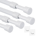 4 Piece Shower Rod Without Drill Stainless Steel Curtain Rod Holder Extendable Curtain Rod