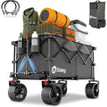 Sekey 200L Folding Wagon – Heavy-Duty All-Terrain Beach Trolley, Grey