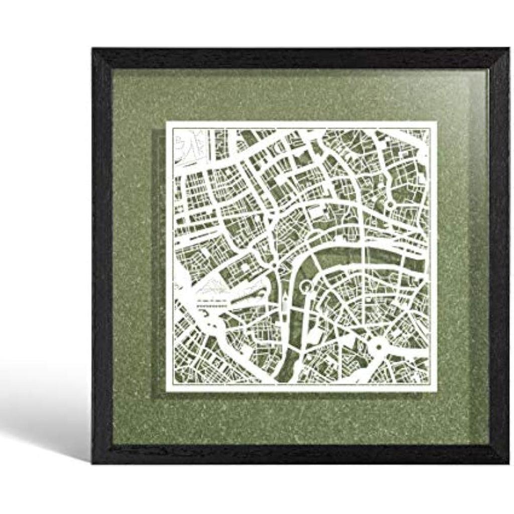 Jolof Store London Paper Cut Map - 9x9 Framed Laser Cut Wall Art