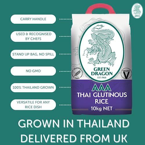 Green Dragon Thai Sticky Rice – Premium AAA Glutinous White Rice 10kg