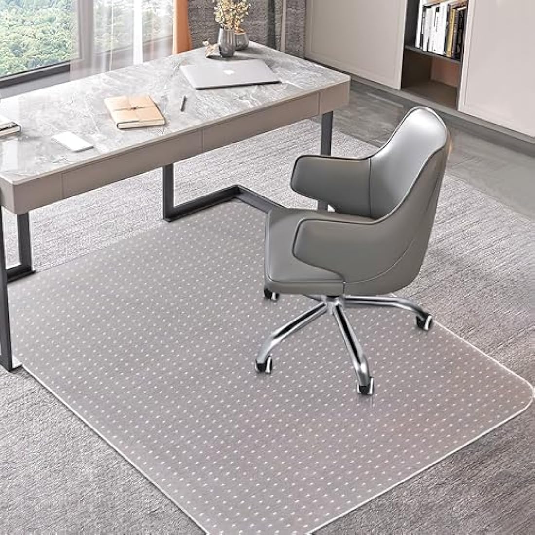 BesWin Office Chair Mat for Low Pile Carpet | 90x120cm Clear PVC Protector