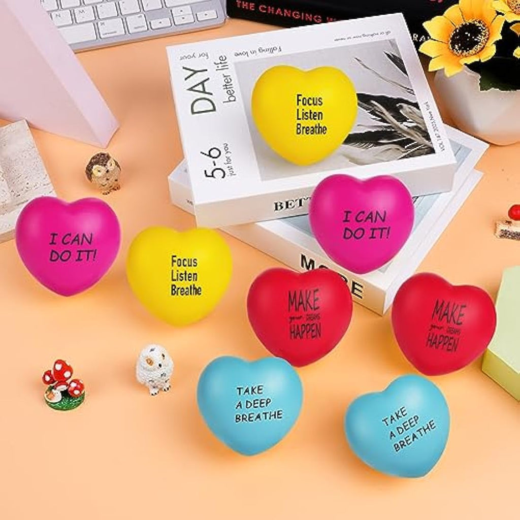 Heart Squeeze Stress Balls – 4 Pack Sensory Fidget Toys