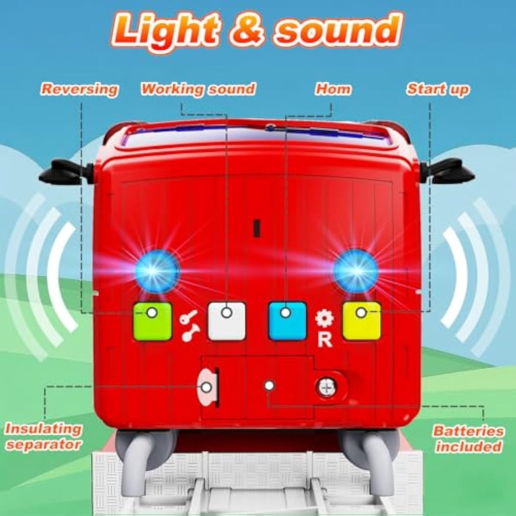 TOYABI Large Fire Truck Toy with Rescue Ladder, Lights and Sound