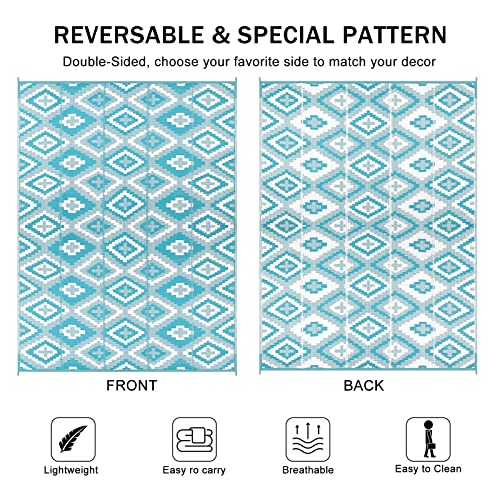 Enyhom Reversible Outdoor Rug | 180x270cm Waterproof Plastic Straw Patio Mat