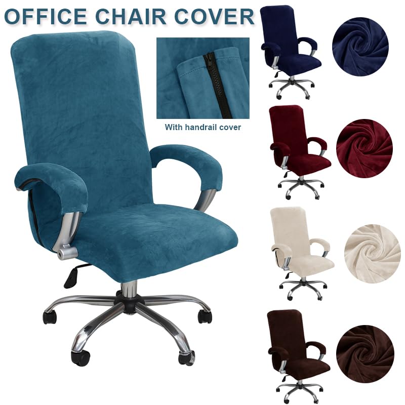 Bestenrose Velvet Office Chair Cover Stretch Computer Desk Armchair Covers - image 5