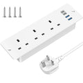 ANVODE Recessed Desktop Power Strip | 3 Sockets, 4 USB Ports, 2M Cable