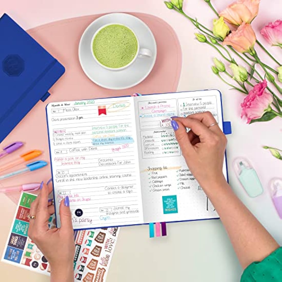GoGirl Undated Weekly Planner – Compact Goal Journal, Royal Blue