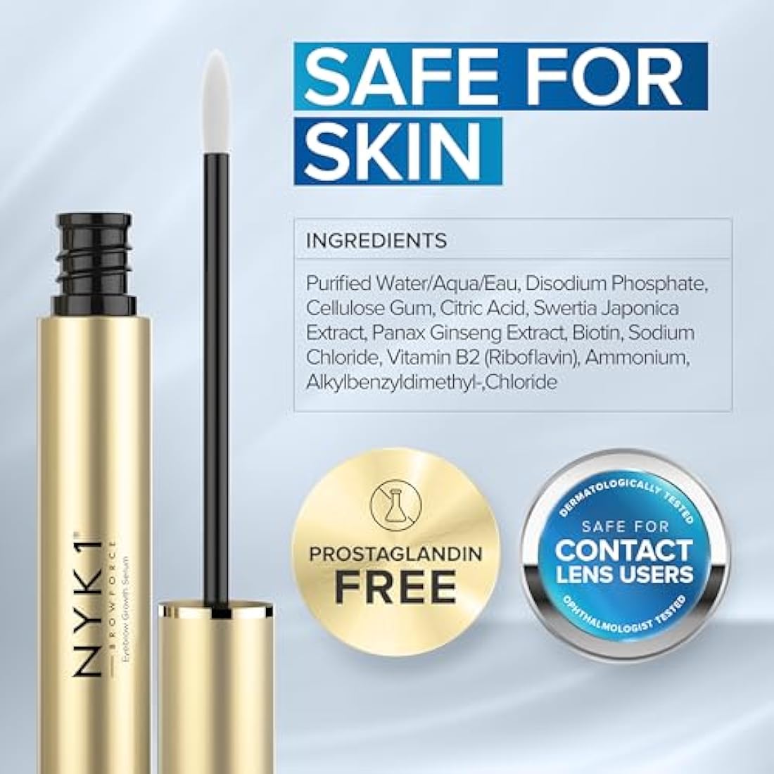 NYK1 BrowForce Eyebrow Growth Serum - 8ml XL for Thicker Fuller Brows