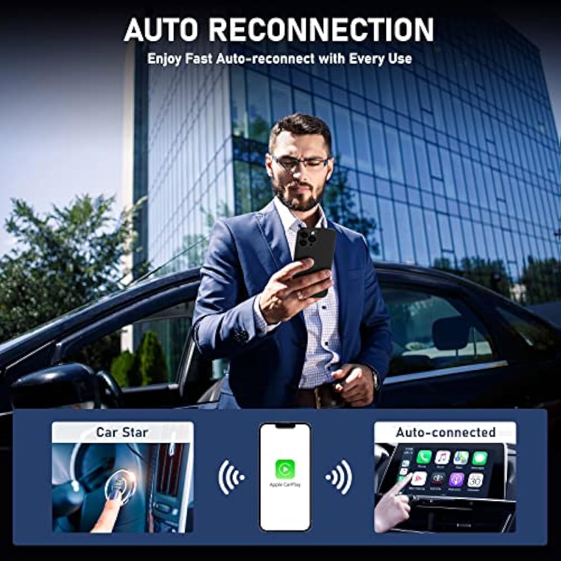 Sixriver Wireless CarPlay Adapter – Plug & Play Dongle for iPhone iOS