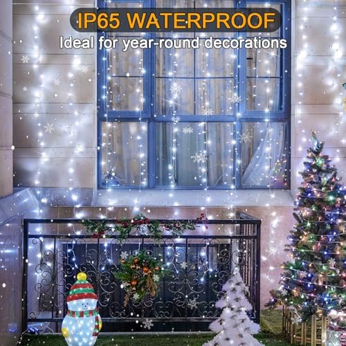 Yowin 2 Pack Curtain Lights – 600 LED 6m x 3m Waterproof Fairy Lights, White